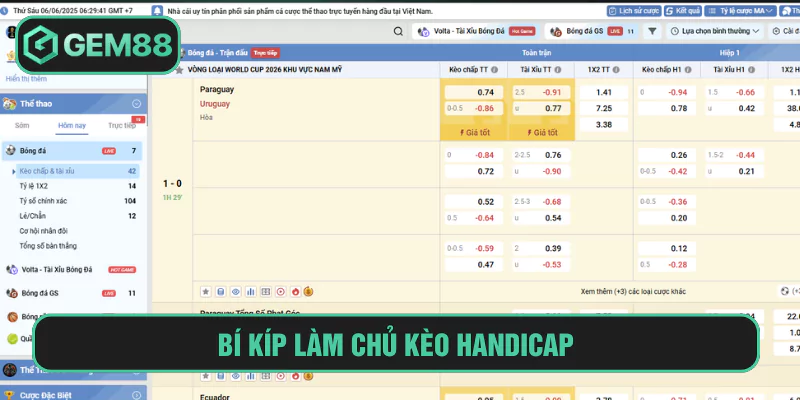 Bí kíp làm chủ kèo handicap giúp bet thủ tăng tỷ lệ thắng lớn