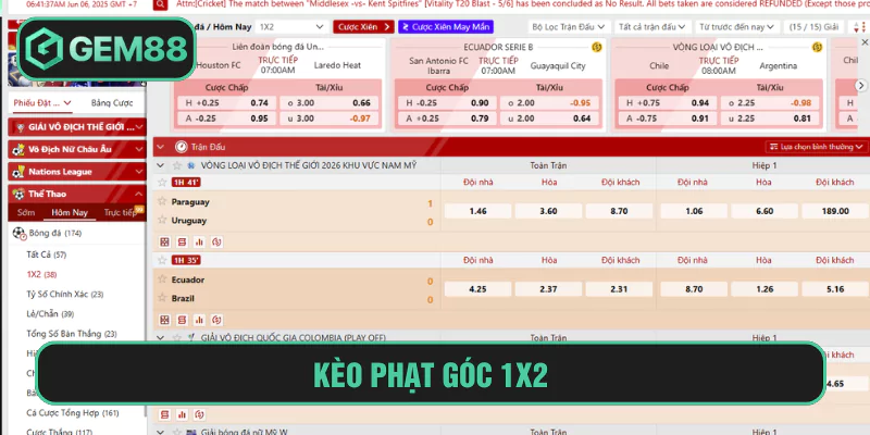 Kèo phạt góc 1X2