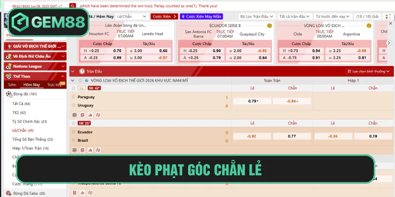 Kèo phạt góc chẵn lẻ