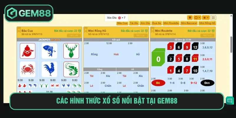 Sảnh game có nhiều hình thức đa dạng