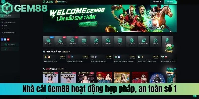 Nhà cái Gem88 hoạt động hợp pháp, an toàn số 1